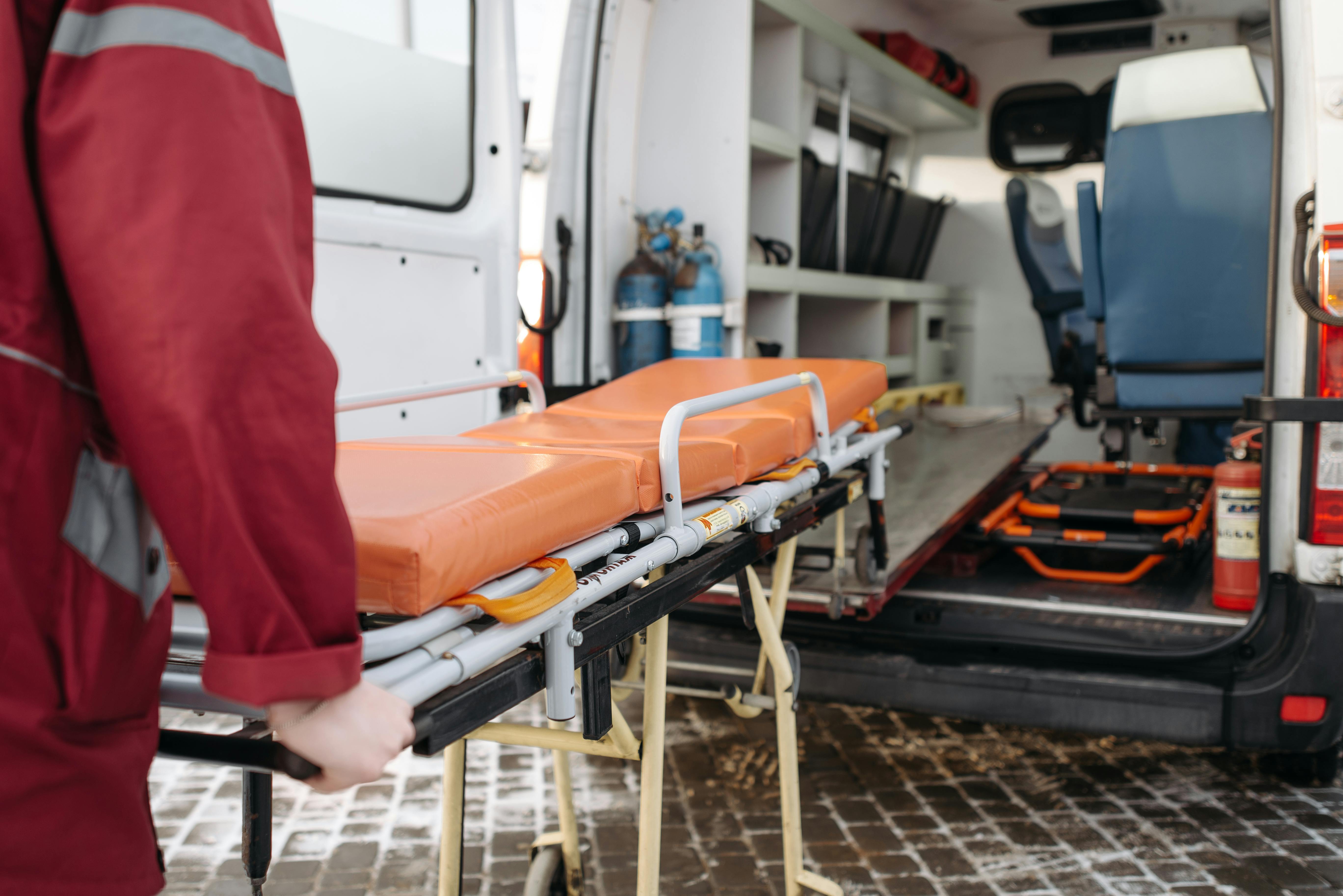 Emergency ambulance responding to a call